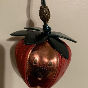 Kurt Geiger Red and Gold Strawberry keychain